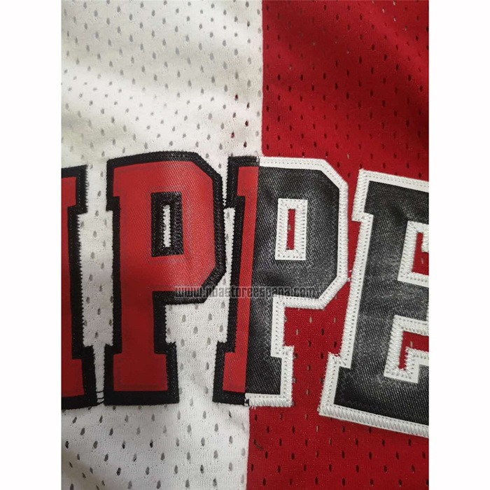 Camiseta Chicago Bulls Scottie Pippen NO 33 Mitchell & Ness Rojo Blanco
